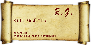 Rill Gréta névjegykártya